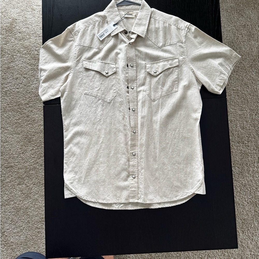 Taylor Stitch Light Tan Casual Button Down Shirt